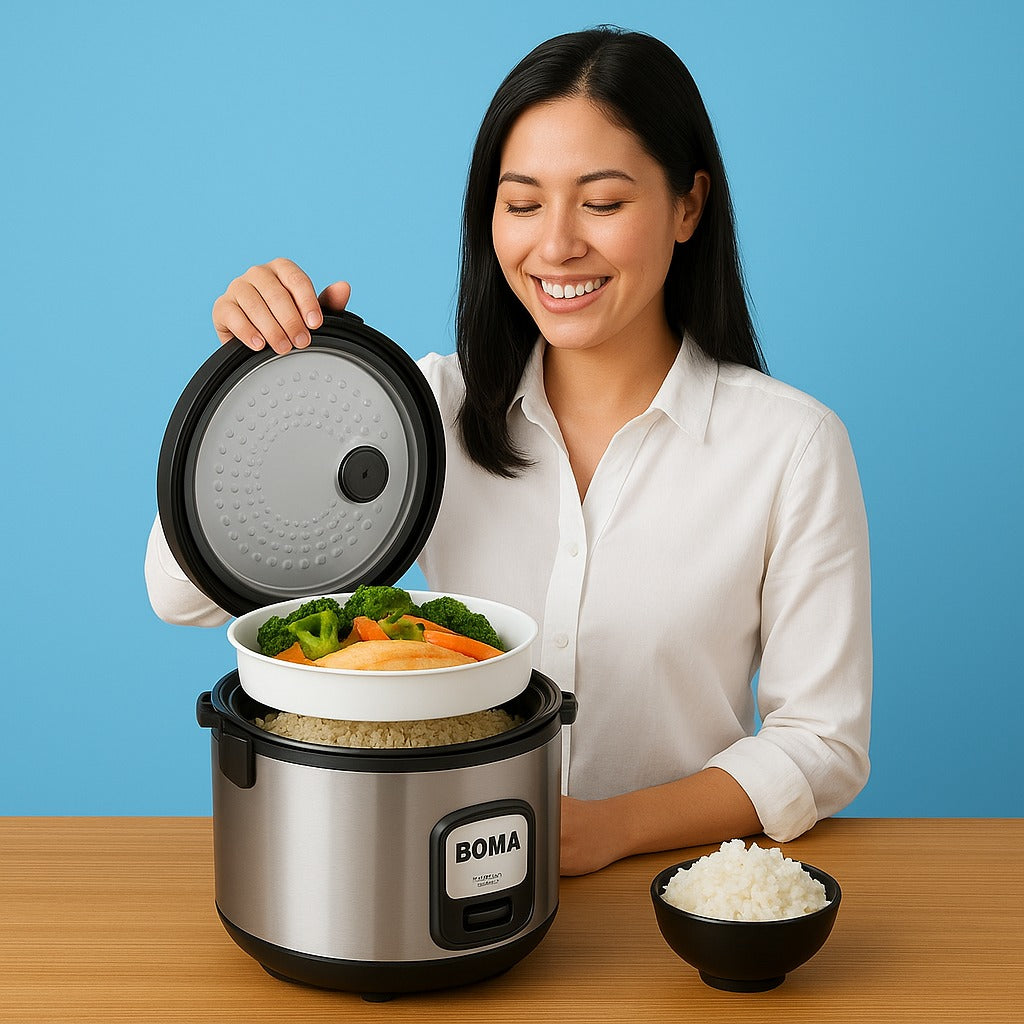 🔥🍚 Olla Arrocera BOMA 5L–Apaga Automático, Cocina para Toda la Familia👨‍👩‍👧‍👦Segura y Rápida🚚